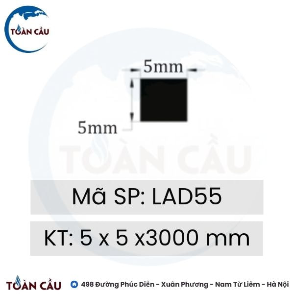 Kích thước Nẹp đồng la 5x5