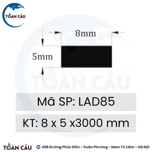 Nẹp đồng la 5x8