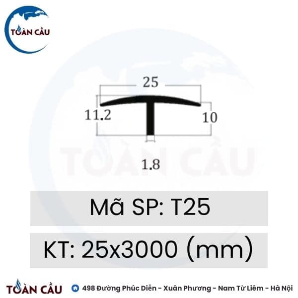 Nẹp đồng T25