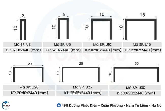 Nẹp inox chữ U