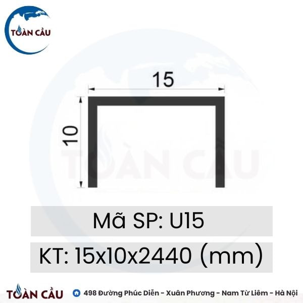 Nẹp Inox U15