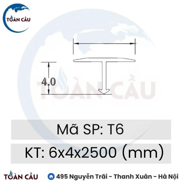 Thông tin sản phẩm Nẹp nhôm T6