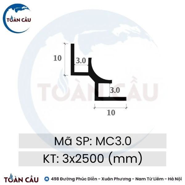 Nẹp góc ngoài bo tròn MC3.0