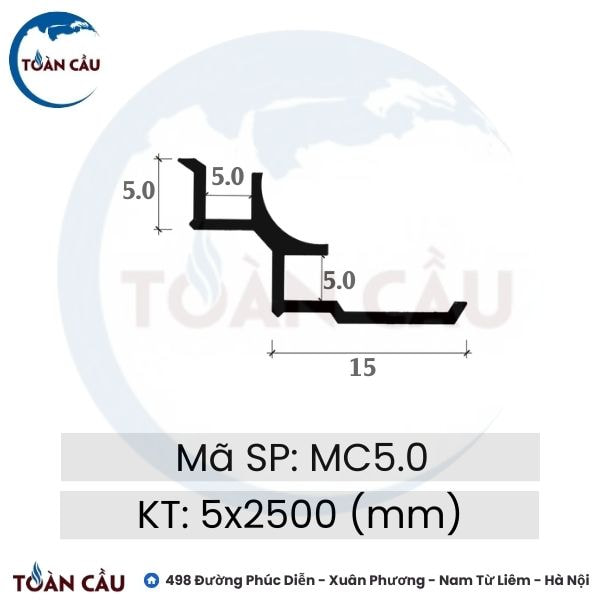 Nẹp góc ngoài bo tròn MC5.0