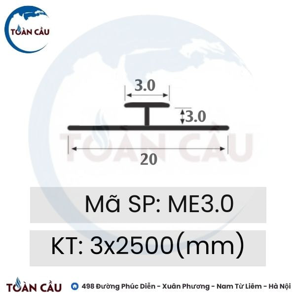 Nẹp nhôm H nối ME3.0