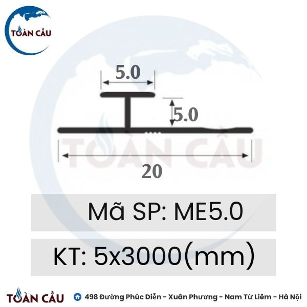 Nẹp nhôm H nối ME5.0