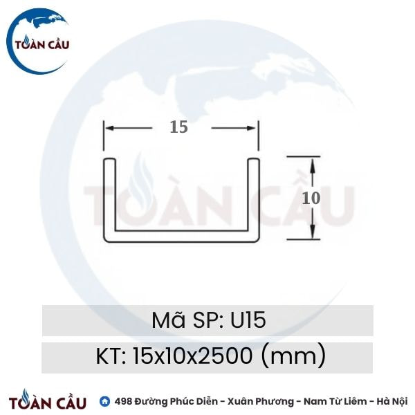 Nẹp nhôm U15