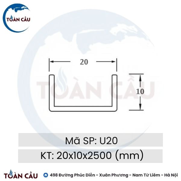 Nẹp nhôm U20