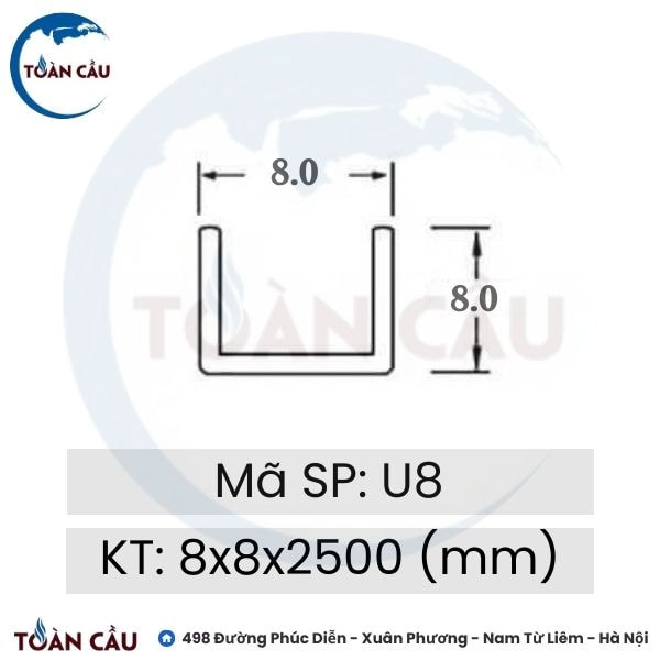 Nẹp nhôm U8