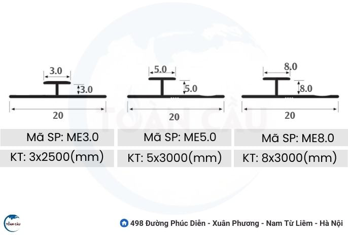 Nẹp nhôm chữ H