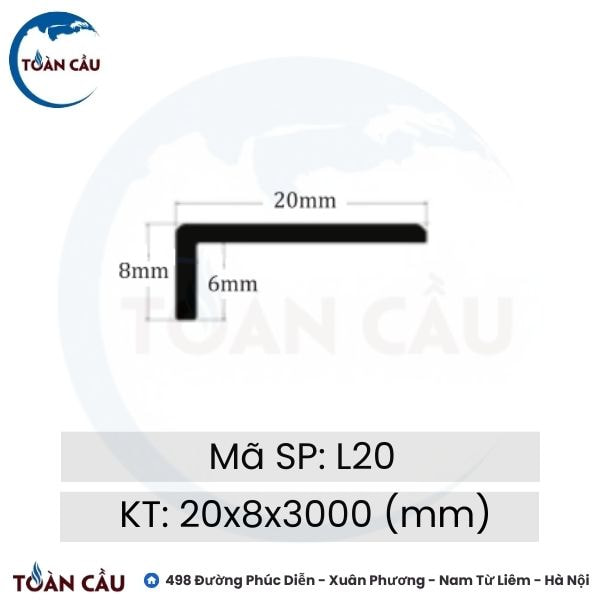 Nẹp L đồng L20