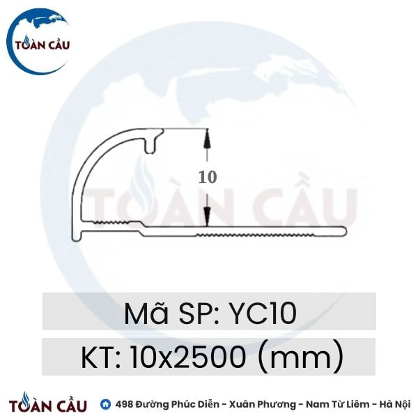 Nẹp góc ngoài bo tròn YC10