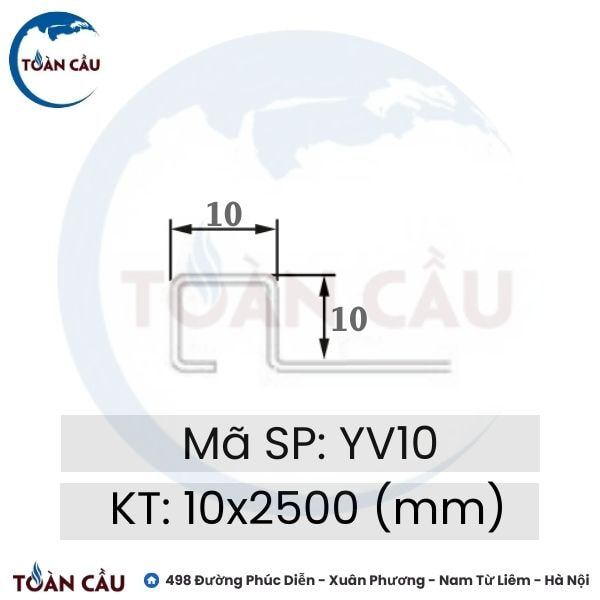 Nẹp góc ngoài bo vuông YV10