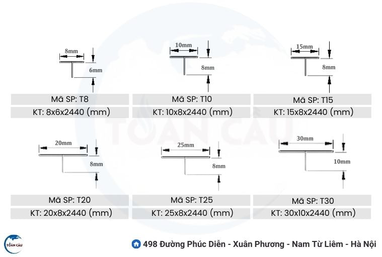 Nẹp inox chữ T