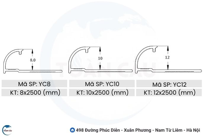 Nẹp nhôm bo góc tròn