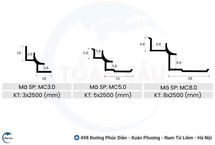 Nẹp góc trong có những loại nào?