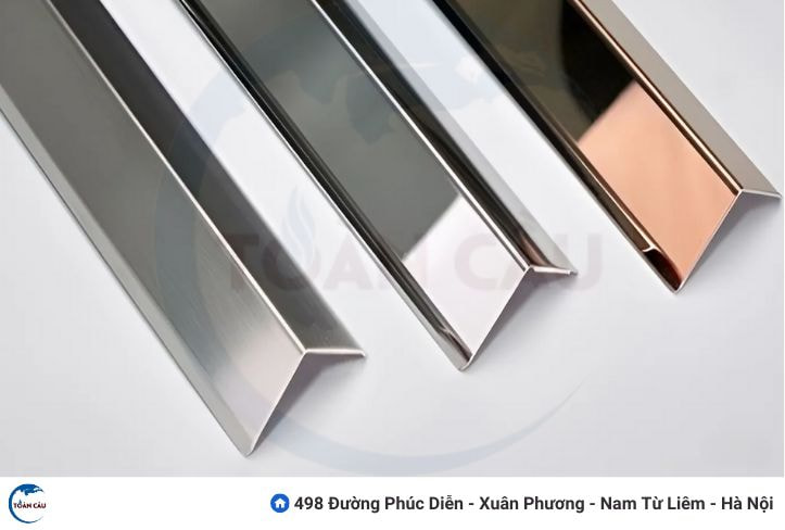 Nẹp inox chữ L – Bo góc hoàn thiện, dùng cho cạnh bàn, tủ, bậc thang