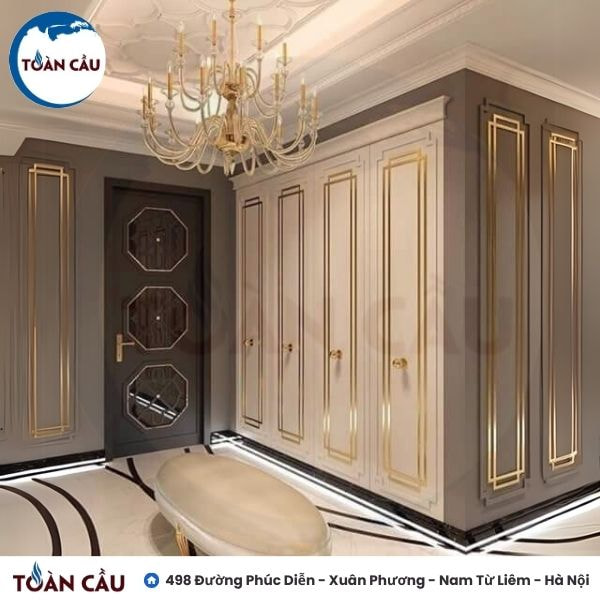 Nẹp inox trong trang trí tường